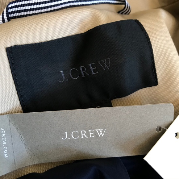 JCREW 2011 Icon Trench Coat Womens 0 6 Khaki Beige Water Repellent H5852 NEW - Picture 6 of 13